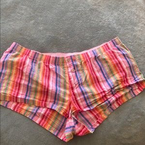 PINK Rainbow-Striped Sleep Shorts